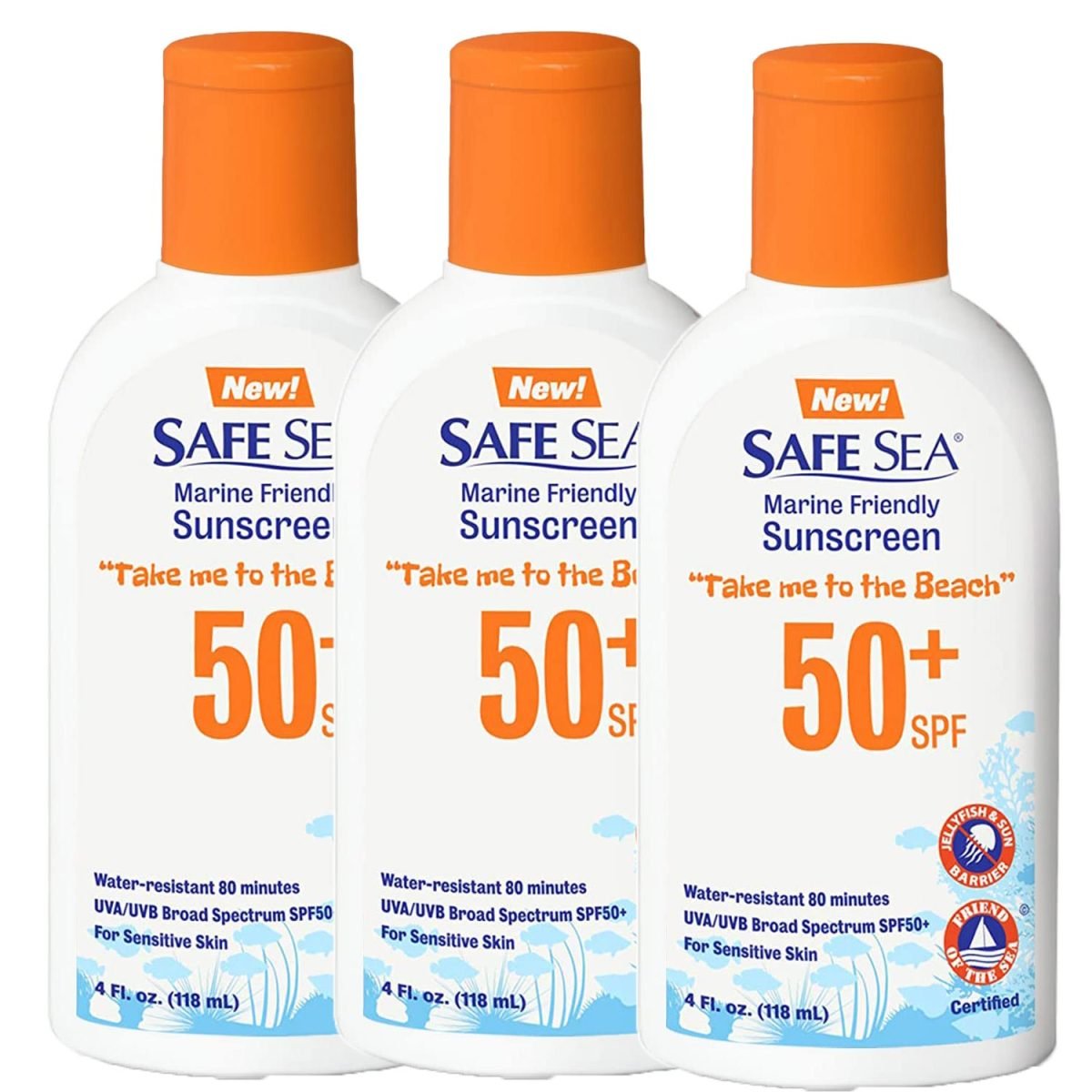 SafeSea® SPF 50 - קרם הגנה סייף סי 3 יחידות SafeSea® SPF 50 - קרם הגנה סייף סי 3 יחידות